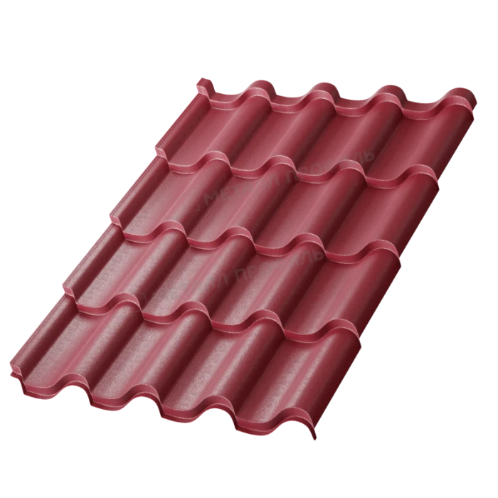 Металлочерепица Металл-Профиль Монтерроса-X 0,45 VikingMP® RAL 3005 Красное вино